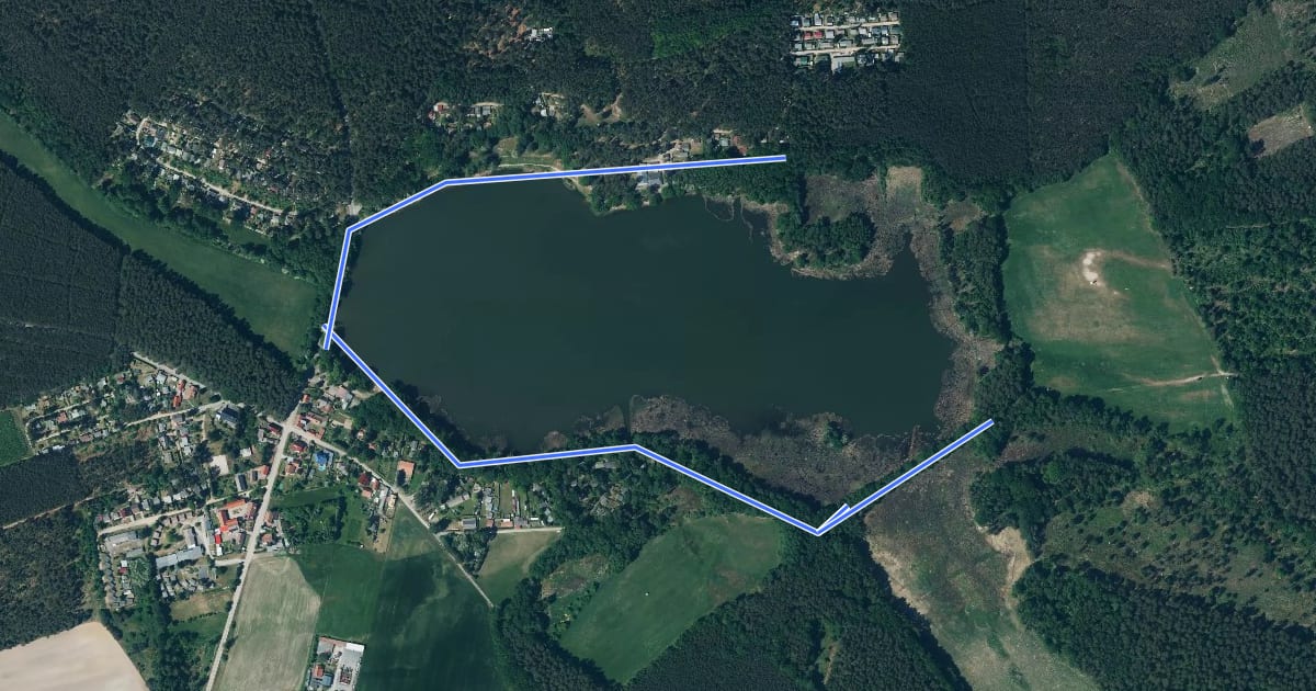 Маршрут Rundwanderweg Körbaer Teich на спутниковом снимке