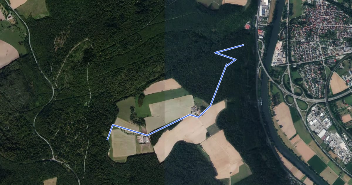 Маршрут Rundwanderweg Karlsberg 2: Finkenfeld-Weg на спутниковом снимке