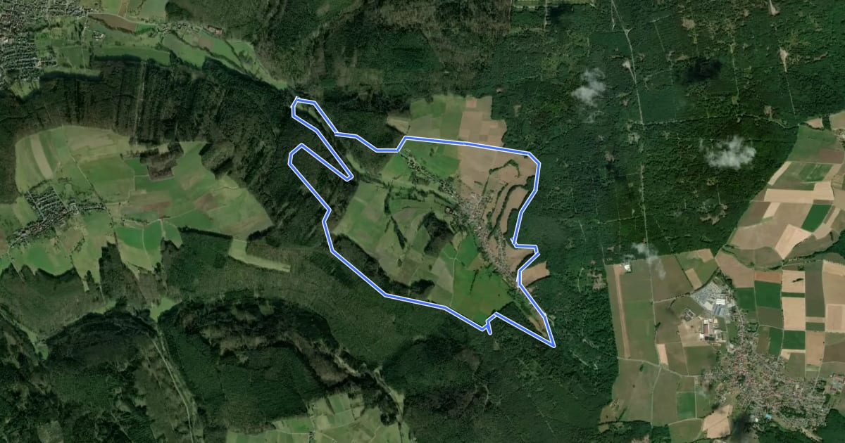 Маршрут Rundwanderweg Kimbach 1 : Rund um Kimbach на спутниковом снимке