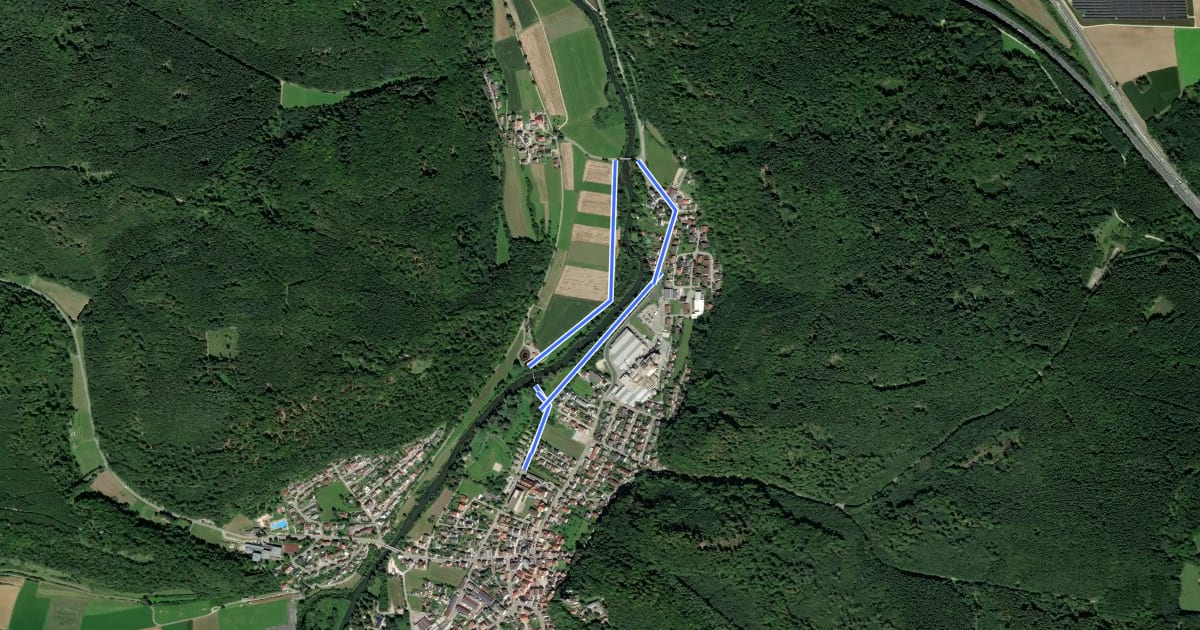 Маршрут Rundwanderweg Kipfenberg 13 на спутниковом снимке