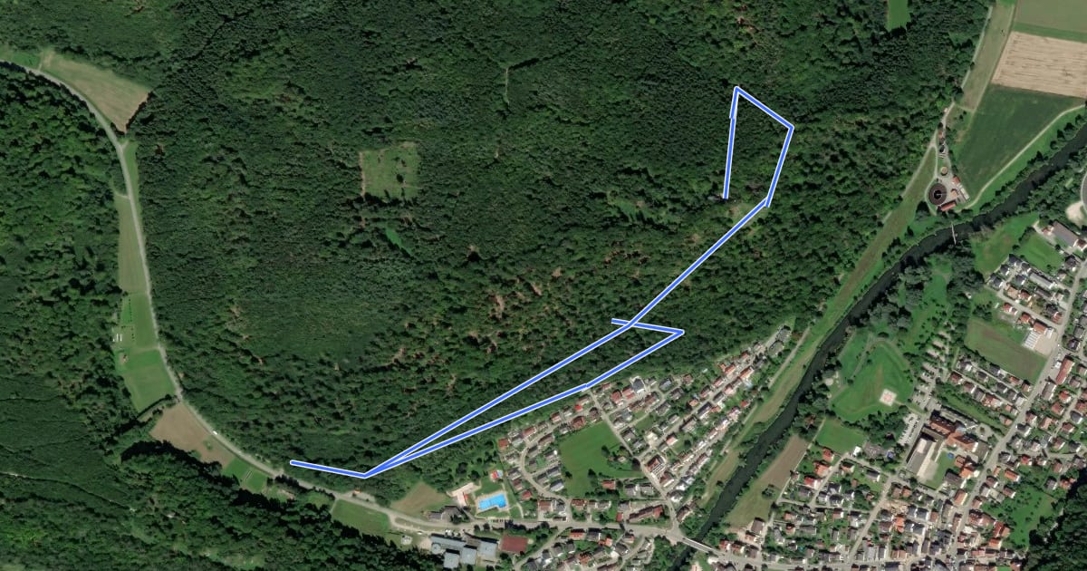 Маршрут Rundwanderweg Kipfenberg 14 на спутниковом снимке