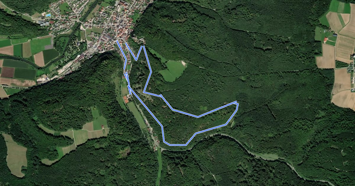 Маршрут Rundwanderweg Kipfenberg 3 на спутниковом снимке