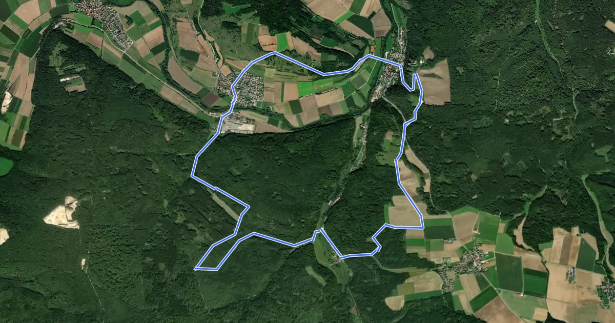 Маршрут Rundwanderweg Kipfenberg 5 на спутниковом снимке