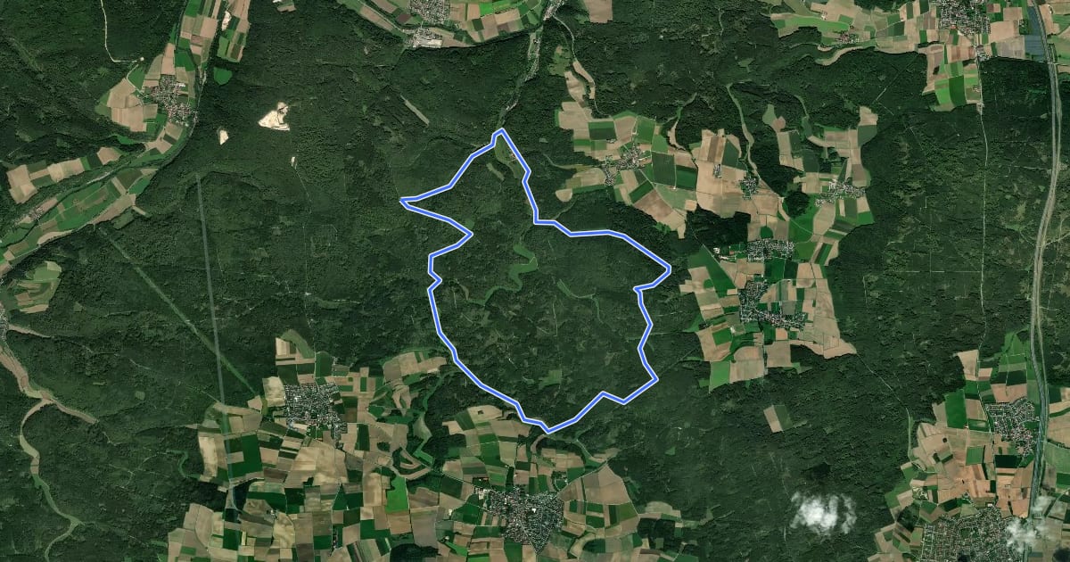 Маршрут Rundwanderweg Kipfenberg 6 на спутниковом снимке