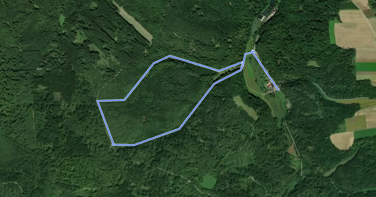 Маршрут Rundwanderweg Kipfenberg 7 на спутниковом снимке