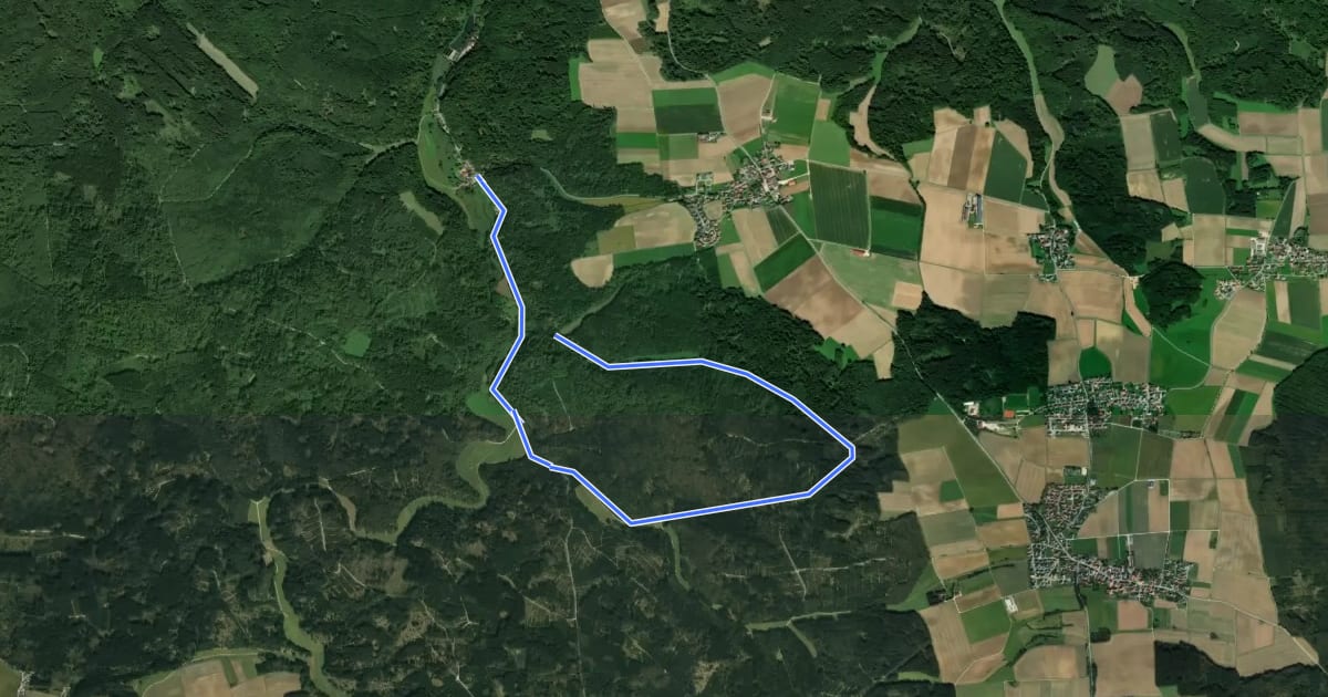 Маршрут Rundwanderweg Kipfenberg 8 (Muckenbergweg) на спутниковом снимке