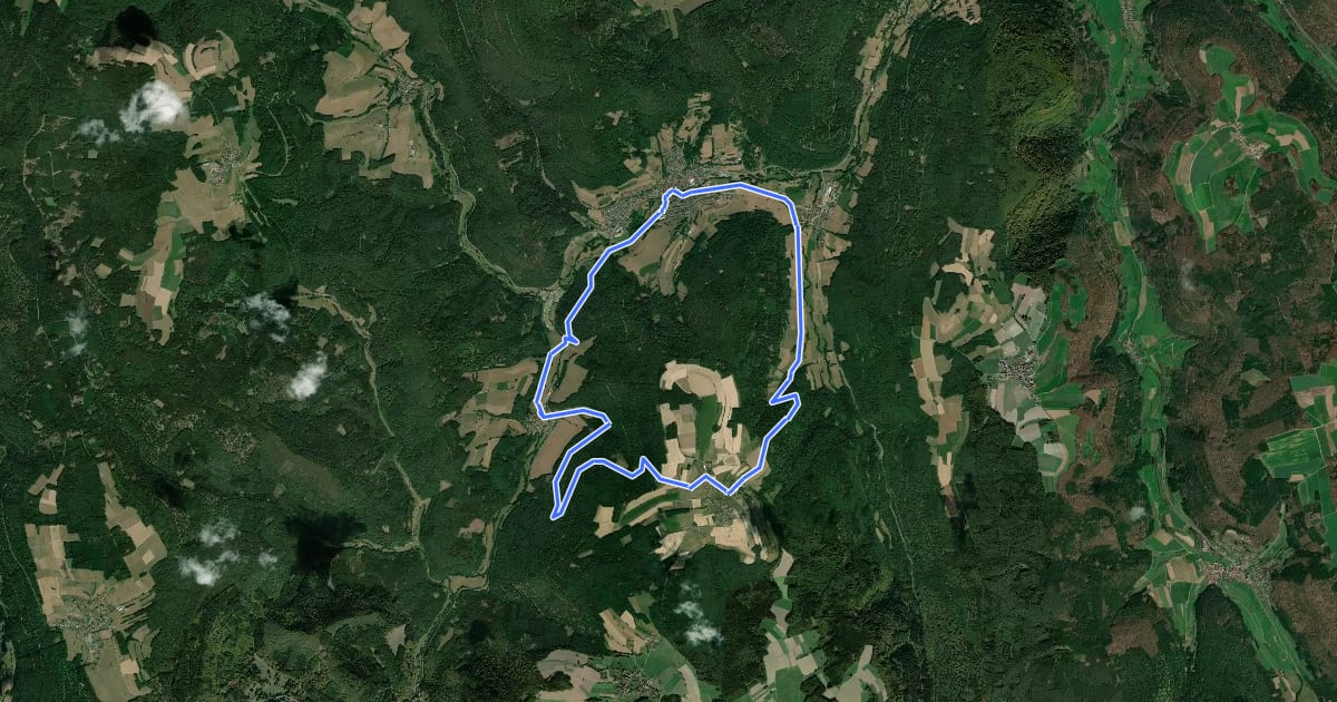 Маршрут Rundwanderweg Kirchzell 5: Wildenburg-Runde на спутниковом снимке