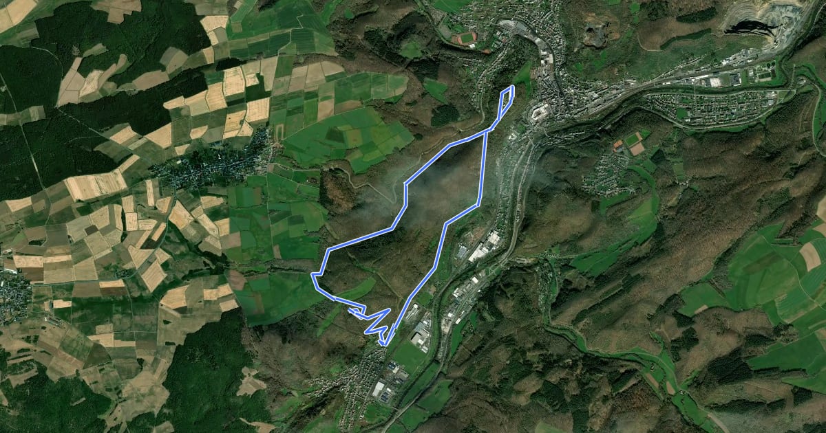 Маршрут Rundwanderweg Kirn 2 на спутниковом снимке