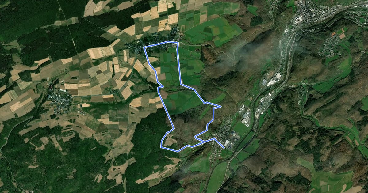 Маршрут Rundwanderweg Kirn K13 на спутниковом снимке