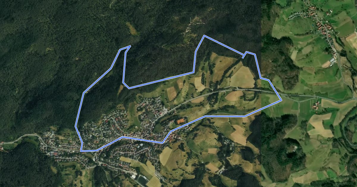 Маршрут Rundwanderweg Kirschhausen 1 на спутниковом снимке