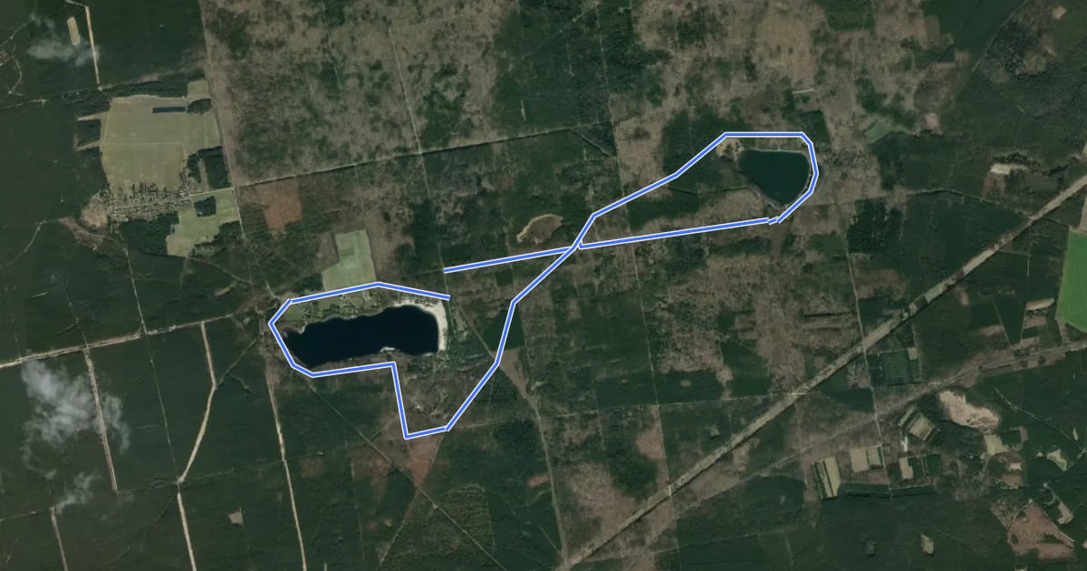 Маршрут Rundwanderweg Klein- und Großsee на спутниковом снимке