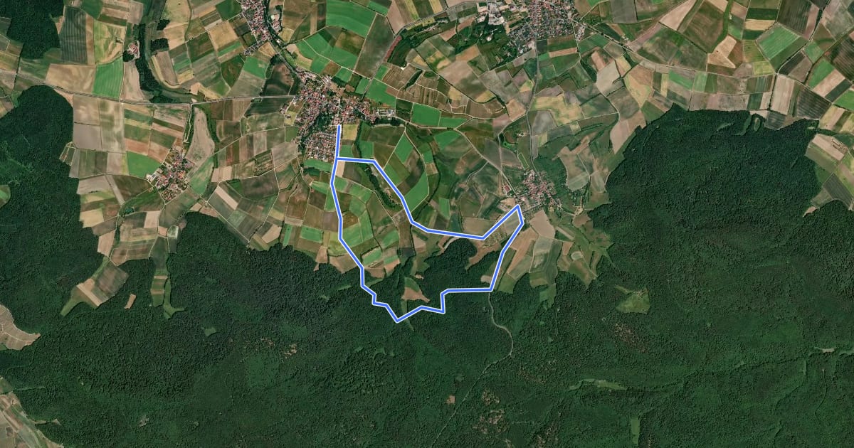 Маршрут Rundwanderweg Knetzgau K 1 на спутниковом снимке