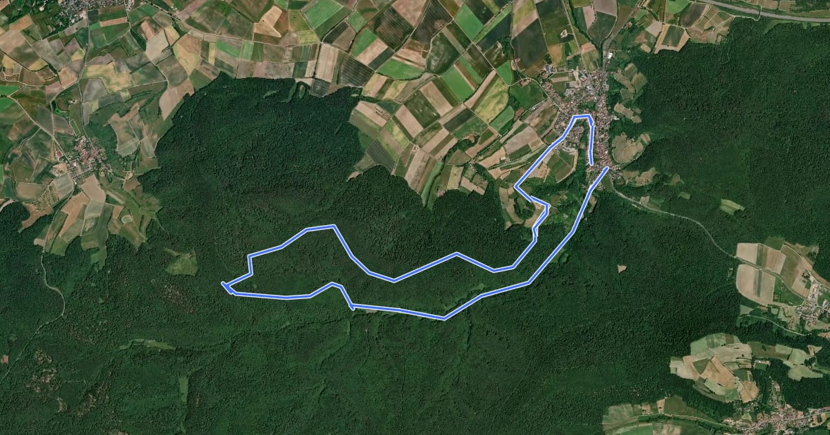 Маршрут Rundwanderweg Knetzgau K 2 на спутниковом снимке
