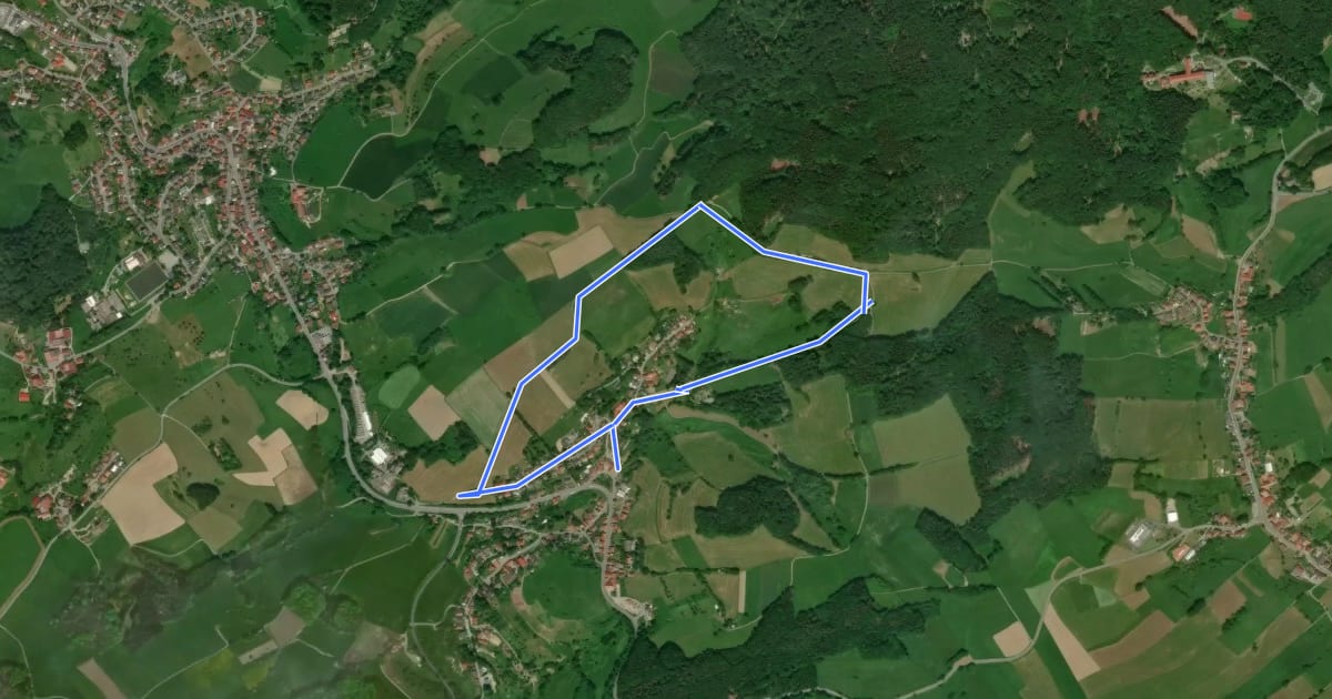 Маршрут Rundwanderweg Kolmbach 1 на спутниковом снимке
