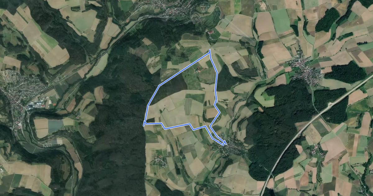 Маршрут Rundwanderweg Korb 4 на спутниковом снимке