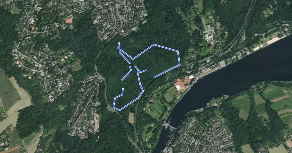 Маршрут Rundwanderweg Kruppwald A1 на спутниковом снимке