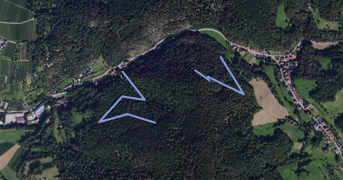 Маршрут Rundwanderweg Kunz'sche Mühle 3 на спутниковом снимке