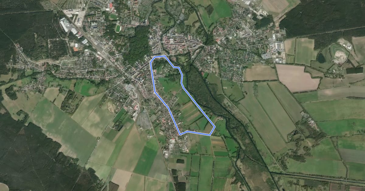 Маршрут Rundwanderweg Lübben - Steinkirchen на спутниковом снимке