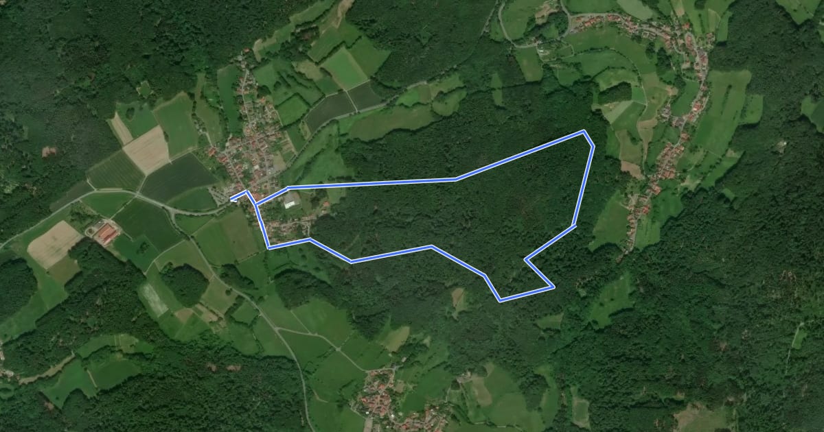 Маршрут Rundwanderweg Lützelbach 1 на спутниковом снимке