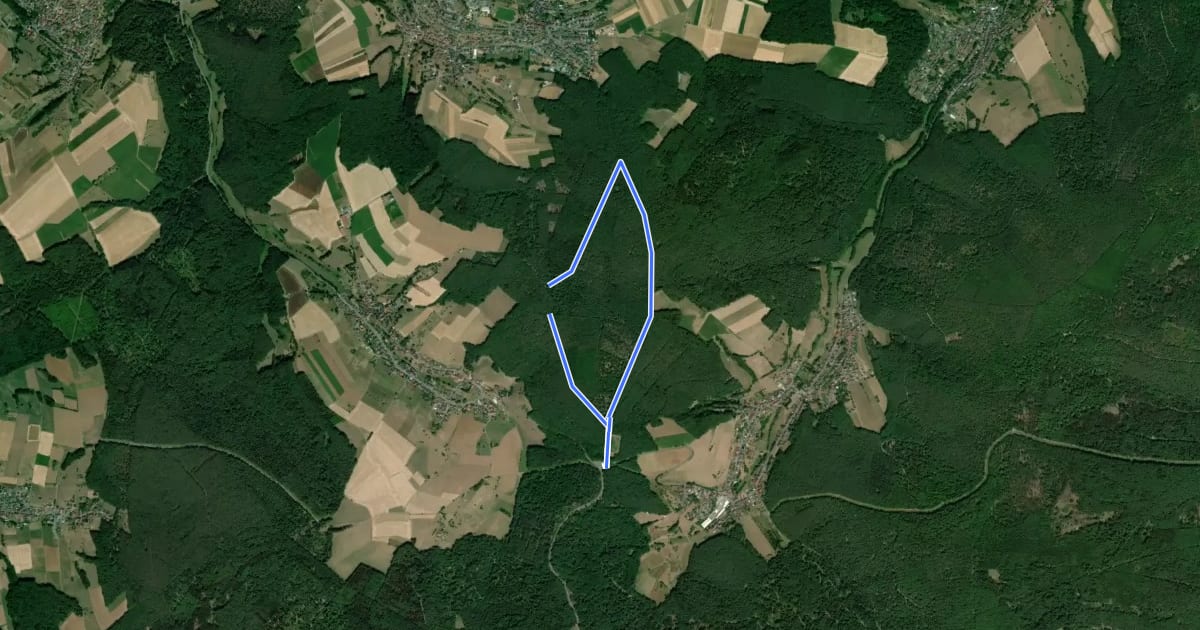 Маршрут Rundwanderweg Lützelbach Kastell-Windlücke 4: Schlösschenweg на спутниковом снимке