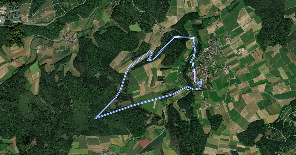 Маршрут Rundwanderweg Landau 1 на спутниковом снимке