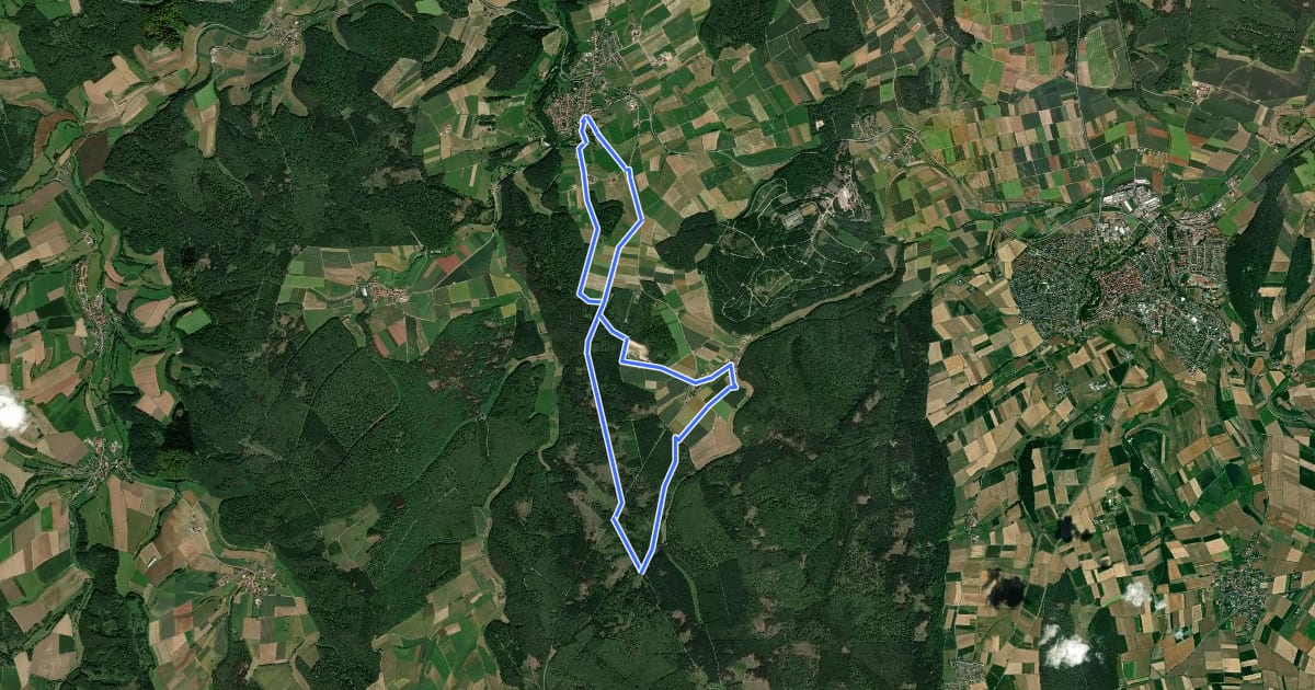 Маршрут Rundwanderweg Landau 7 на спутниковом снимке