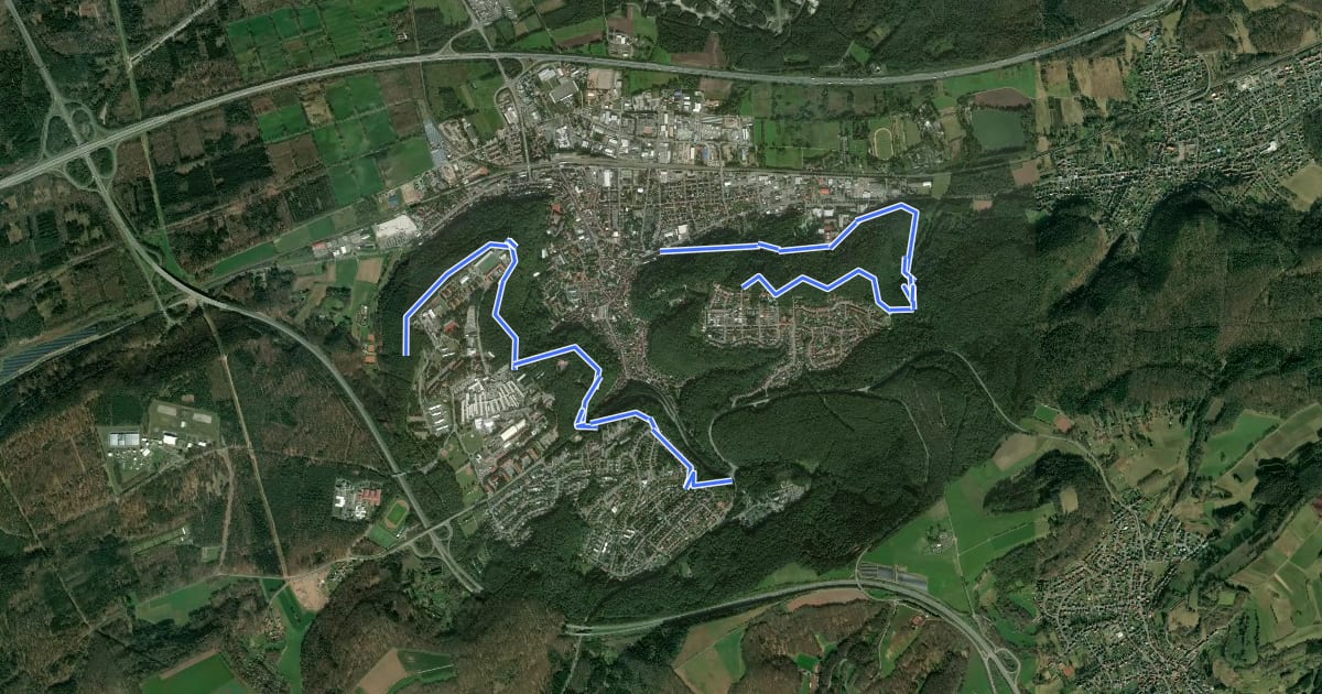 Маршрут Rundwanderweg Landstuhl L2 на спутниковом снимке