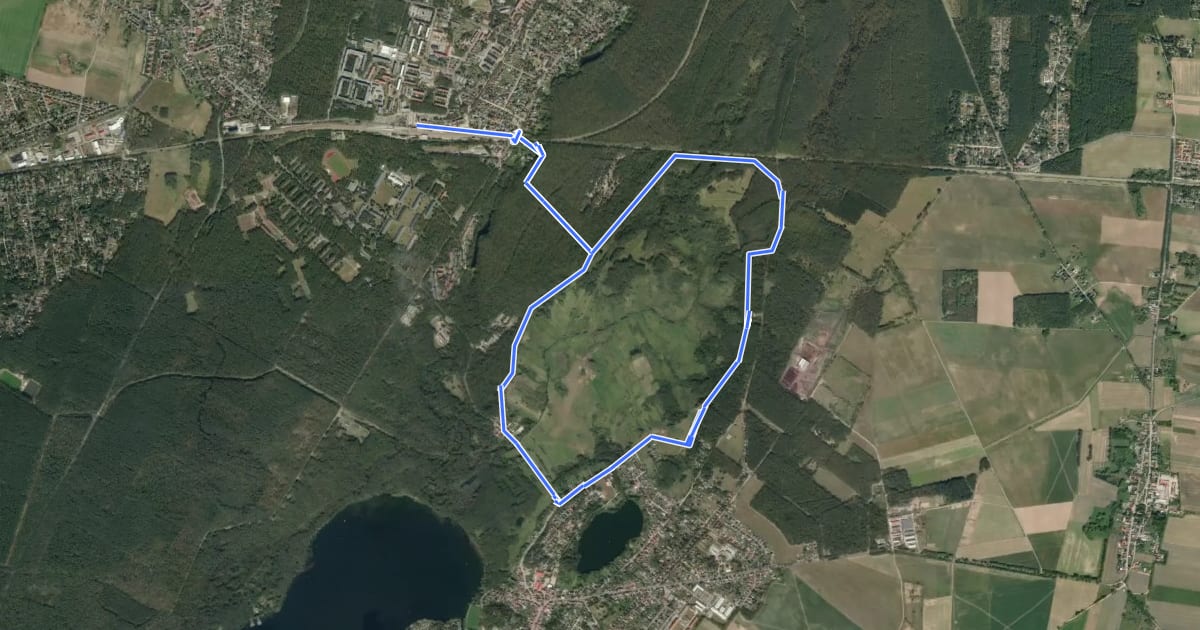 Маршрут Rundwanderweg Lange-Damm-Wiesen на спутниковом снимке