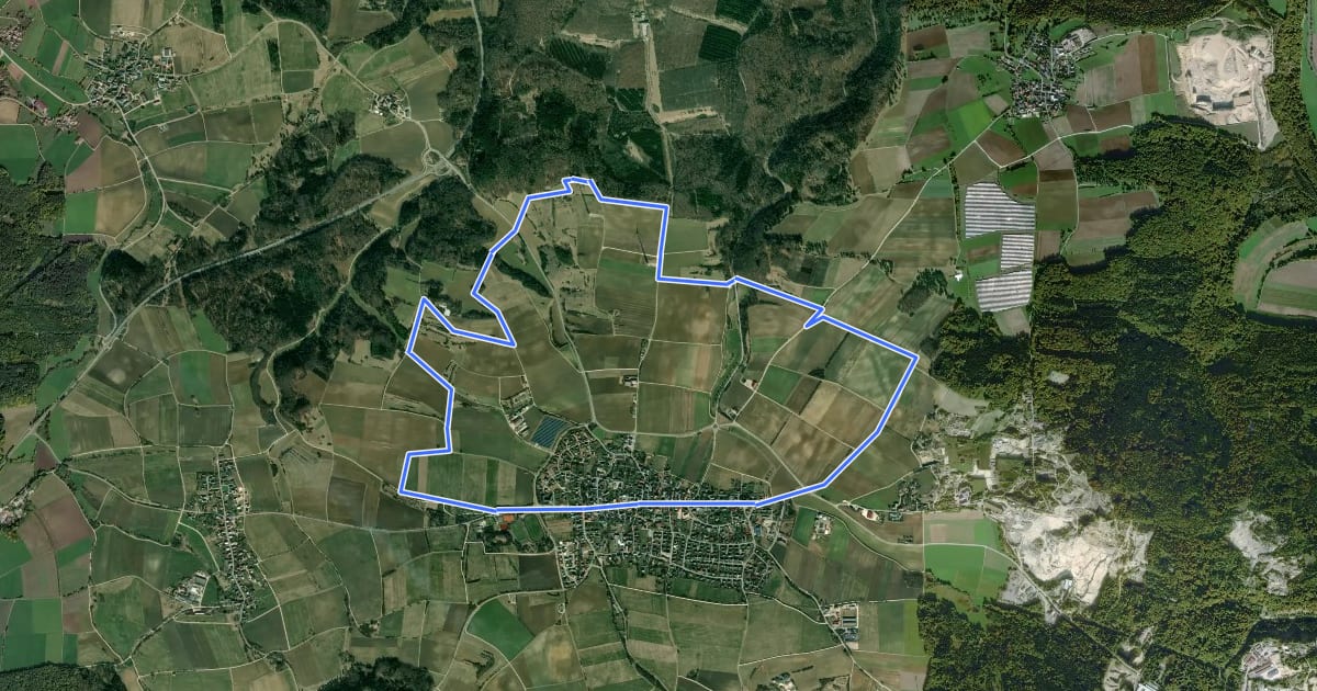Маршрут Rundwanderweg Langenaltheim 2 на спутниковом снимке