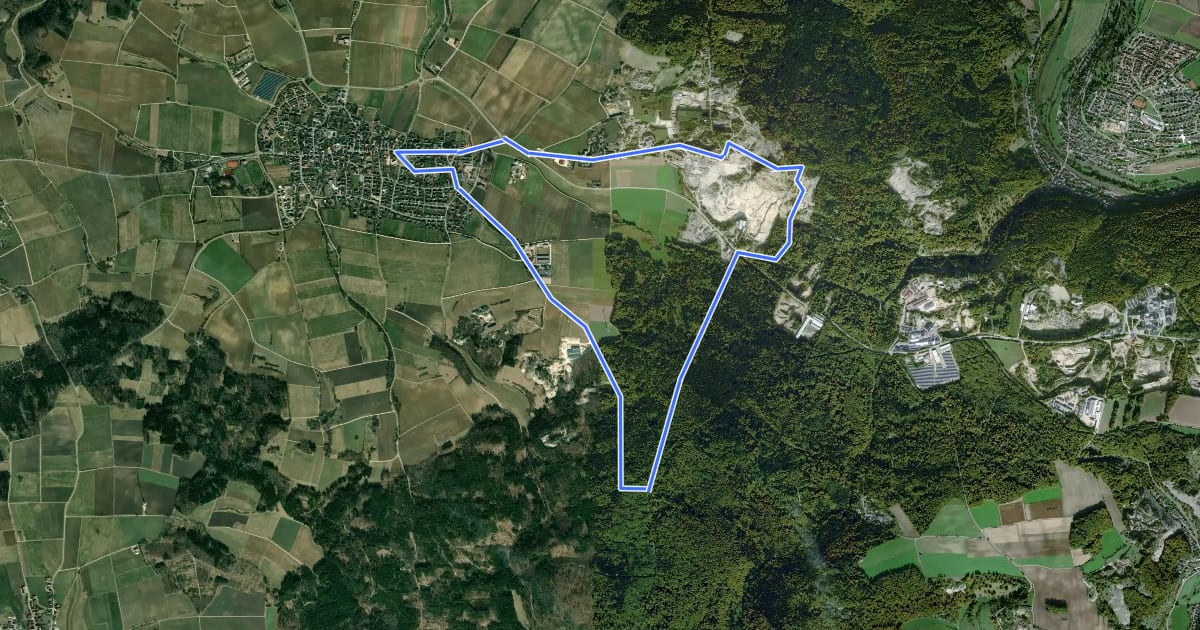 Маршрут Rundwanderweg Langenaltheim 3 на спутниковом снимке