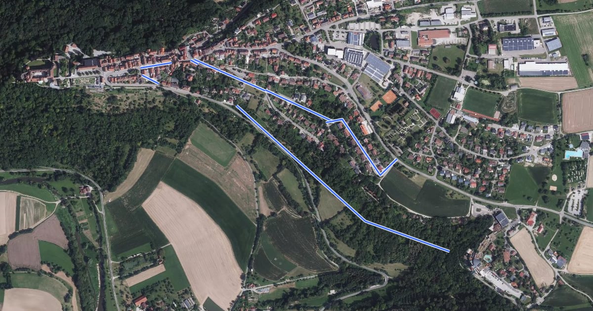 Маршрут Rundwanderweg Langenburg 8: Rosenecksteige на спутниковом снимке