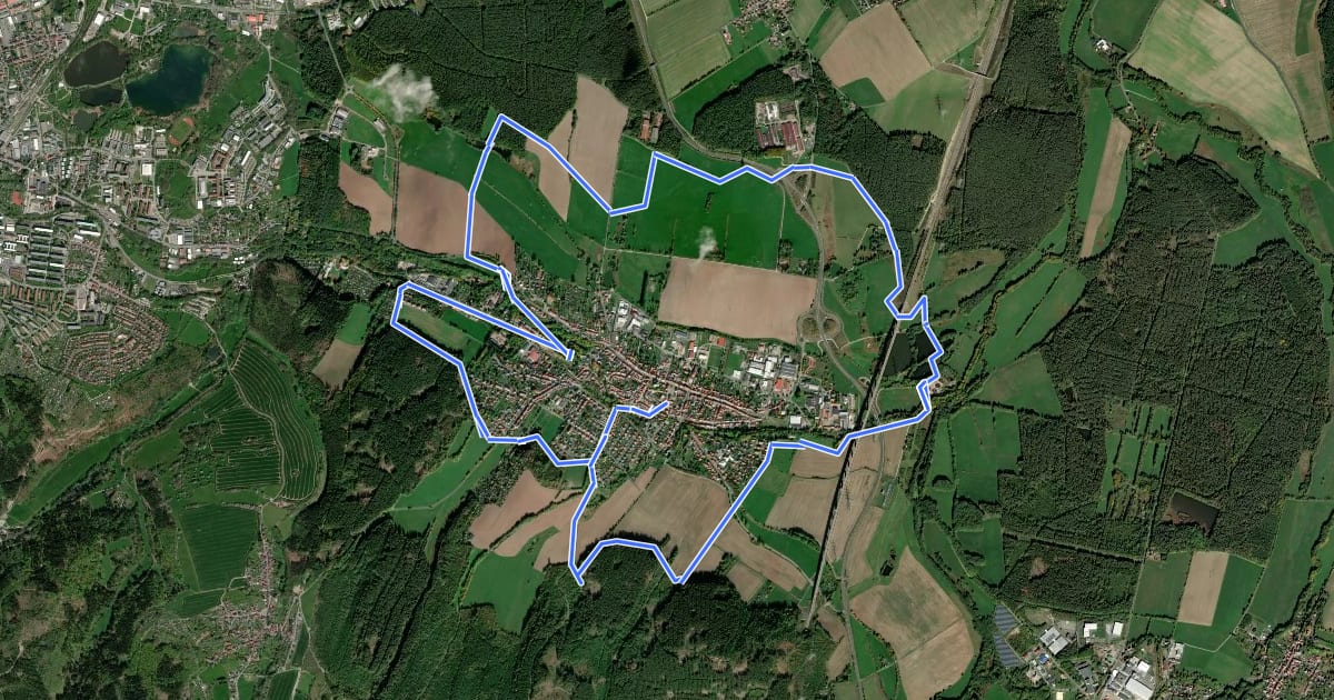 Маршрут Rundwanderweg Langewiesen на спутниковом снимке