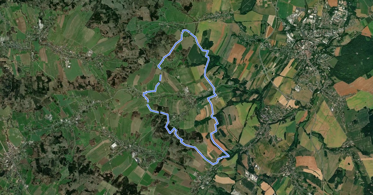 Маршрут Rundwanderweg Lauba/Lawalde на спутниковом снимке