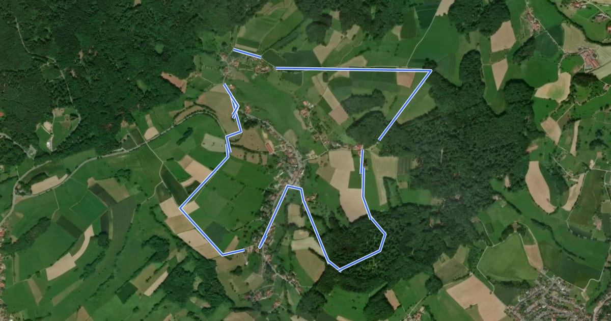 Маршрут Rundwanderweg Laudenau 1 на спутниковом снимке