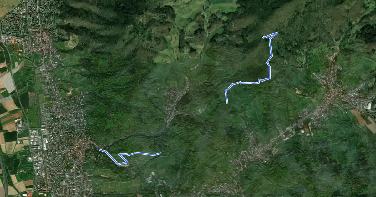 Маршрут Rundwanderweg Lautertal 2: Odenwald-Bergsträßer-Runde на спутниковом снимке