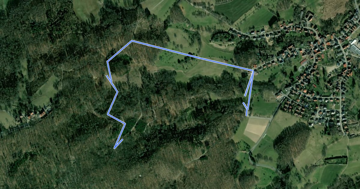 Маршрут Rundwanderweg Lautertal Römersteine 5: Lochwiesen-Weg на спутниковом снимке