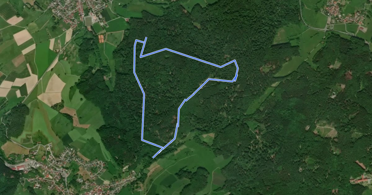 Маршрут Rundwanderweg Lautertal Rauhestein 2: Modauquelle-Weg на спутниковом снимке
