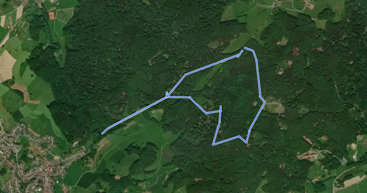 Маршрут Rundwanderweg Lautertal Rauhestein 3: Kaiserturm-Weg на спутниковом снимке