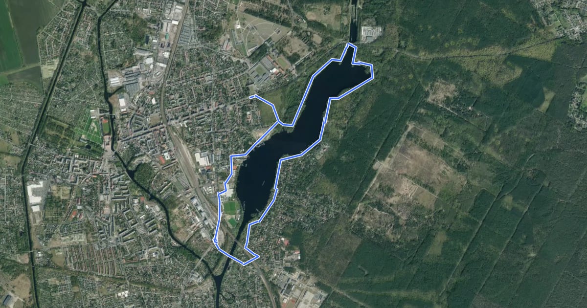 Маршрут Rundwanderweg Lehnitzsee на спутниковом снимке