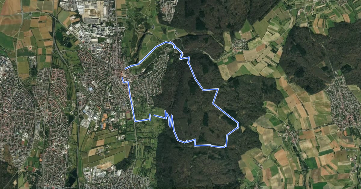 Маршрут Rundwanderweg Leimen 5: Brunnenweg на спутниковом снимке