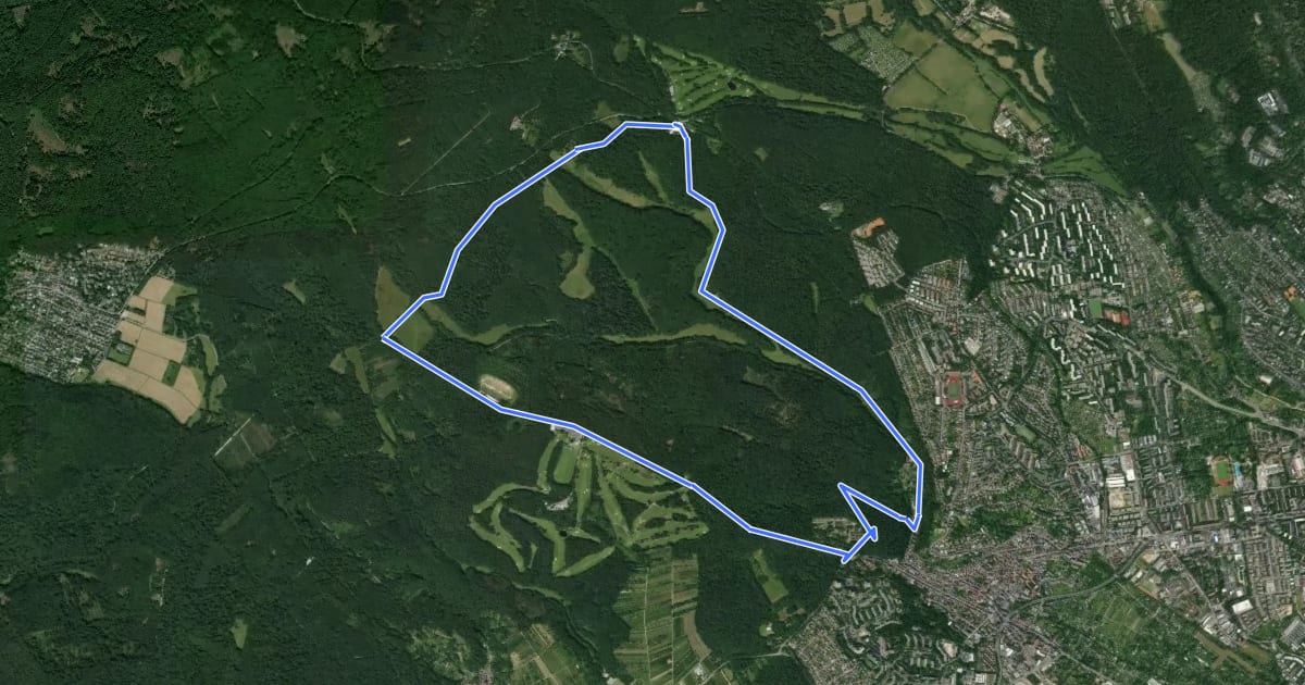 Маршрут Rundwanderweg Lindenblatt на спутниковом снимке