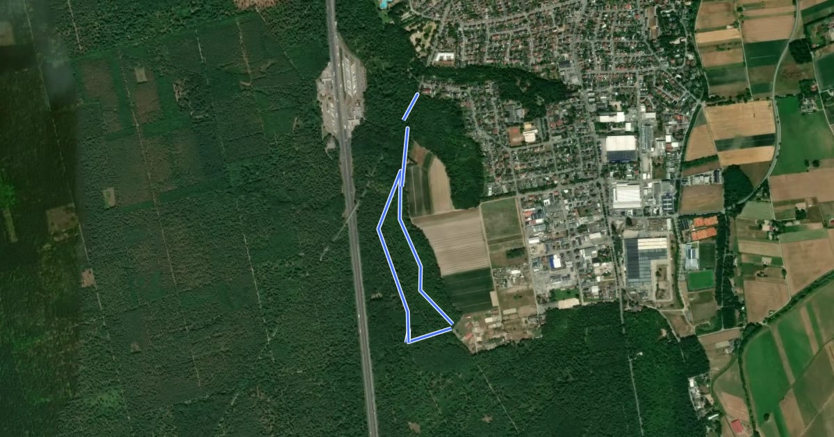 Маршрут Rundwanderweg Lorsch Birkengarten 2: Birkengarten-Weg на спутниковом снимке