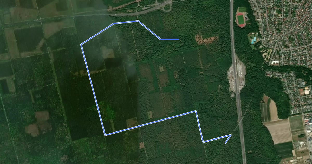 Маршрут Rundwanderweg Lorsch Mannheimer Straße 2: Dreibuchenschneisenweg на спутниковом снимке