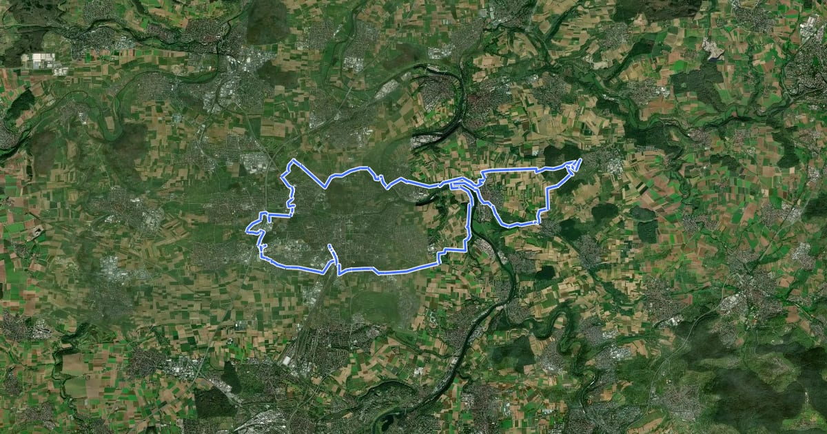 Маршрут Rundwanderweg Ludwigsburg на спутниковом снимке