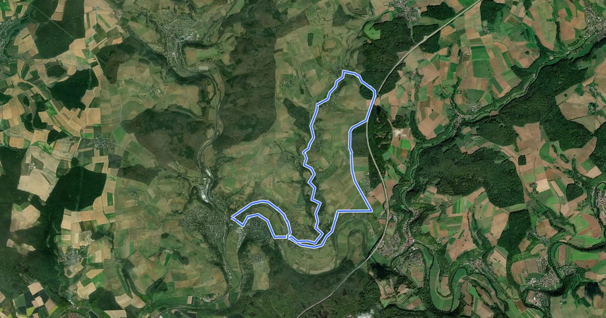 Маршрут Rundwanderweg Möckmühl 4 на спутниковом снимке
