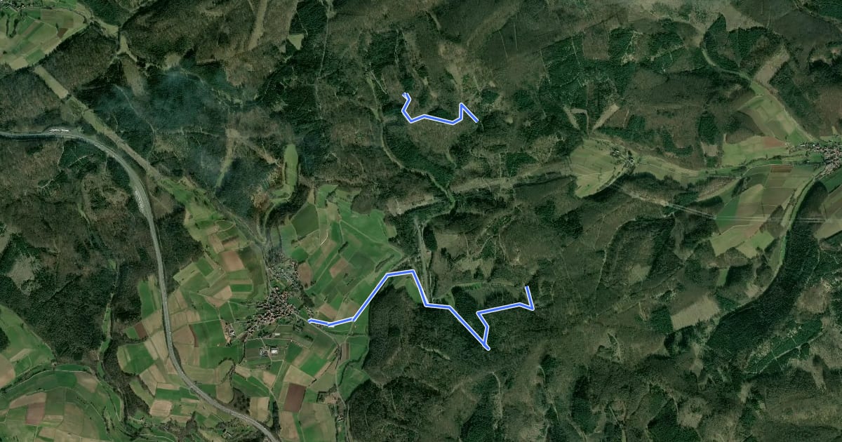 Маршрут Rundwanderweg Mühlbach M2 на спутниковом снимке