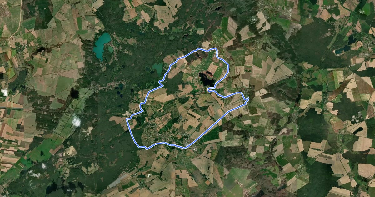 Маршрут Rundwanderweg Müncheberg und nördliche Dörfer на спутниковом снимке
