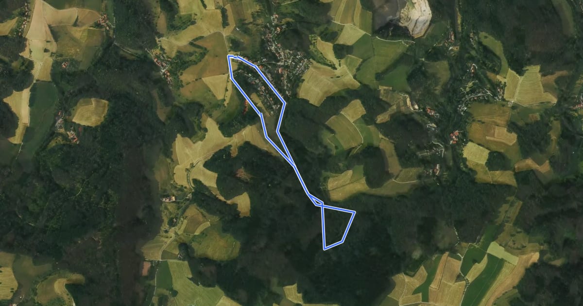 Маршрут Rundwanderweg Mörlenbach Am Eichenschlag 2: Striet-Weg на спутниковом снимке