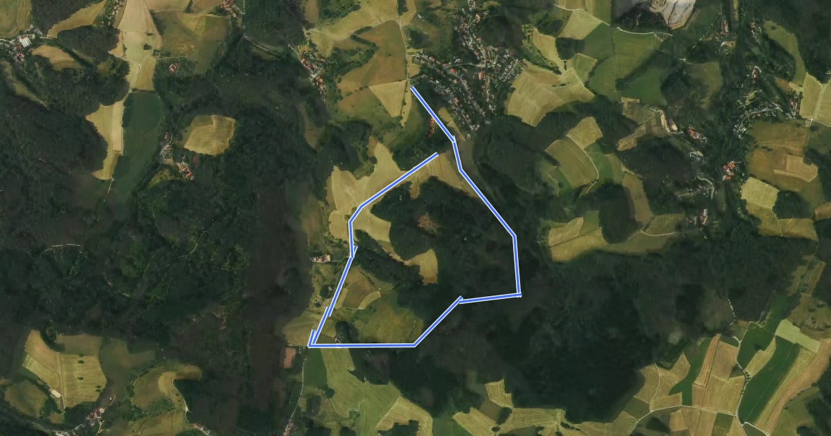 Маршрут Rundwanderweg Mörlenbach Am Eichenschlag 3: Götzenstein-Weg на спутниковом снимке