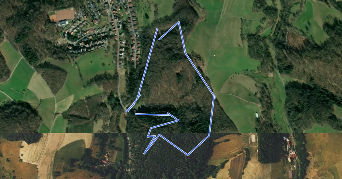 Маршрут Rundwanderweg Mörlenbach Am Weihklingen 1: Weihklingen-Weg на спутниковом снимке